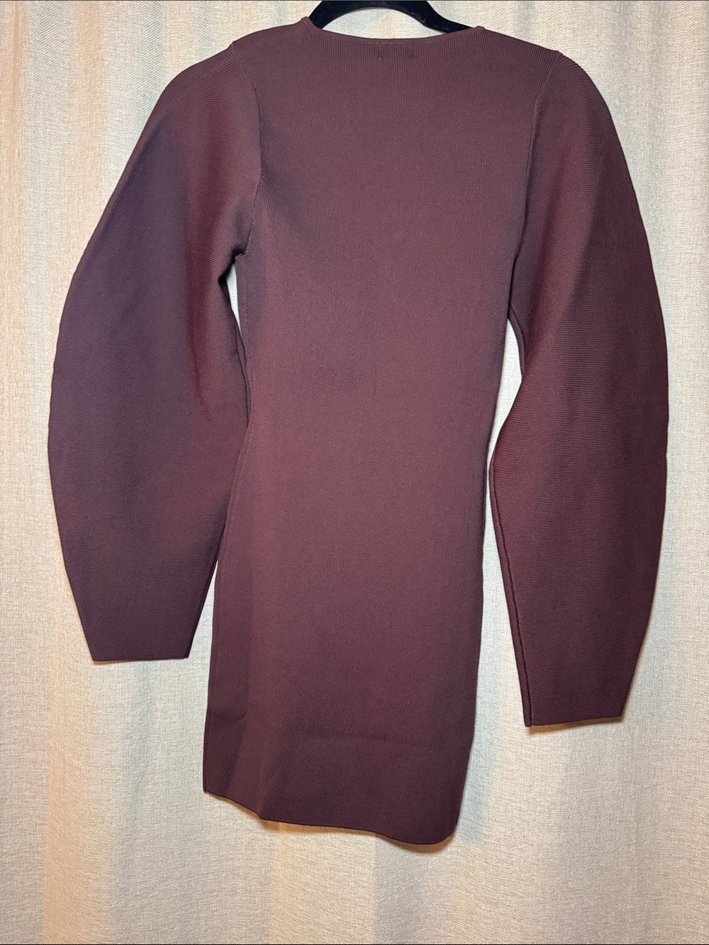 NWT Meshki Billy Balloon Sleeve Knit Mini Dress Chocolate Brown Size XS - Picture 7 of 10